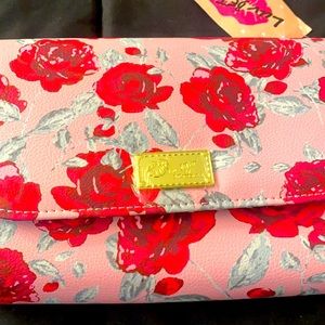 rose printed shoulder purse